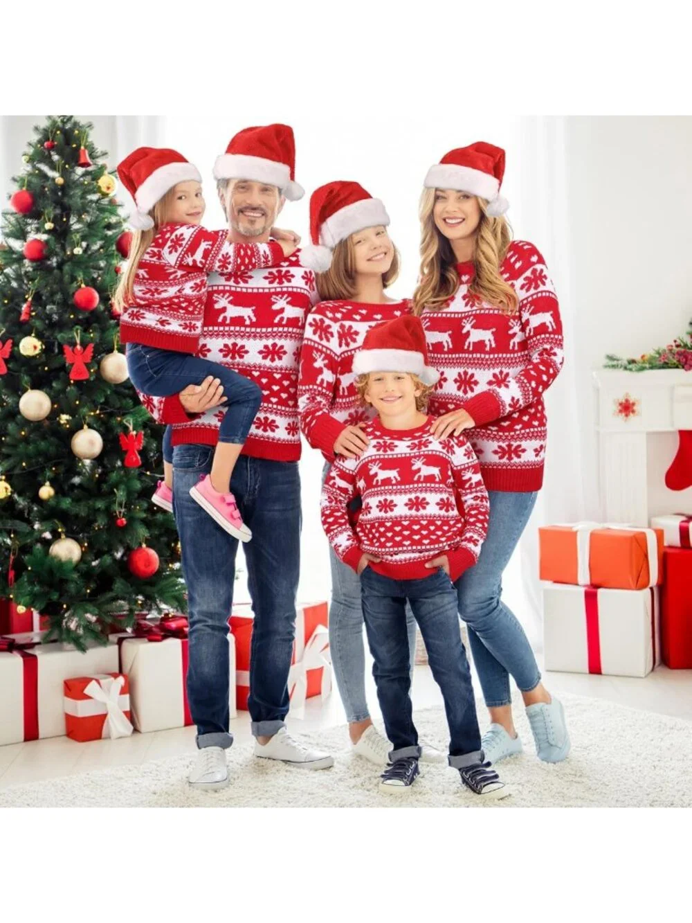 Festive Christmas Ugly Sweater | Family Matching Knit Outfit, Holiday Jumper